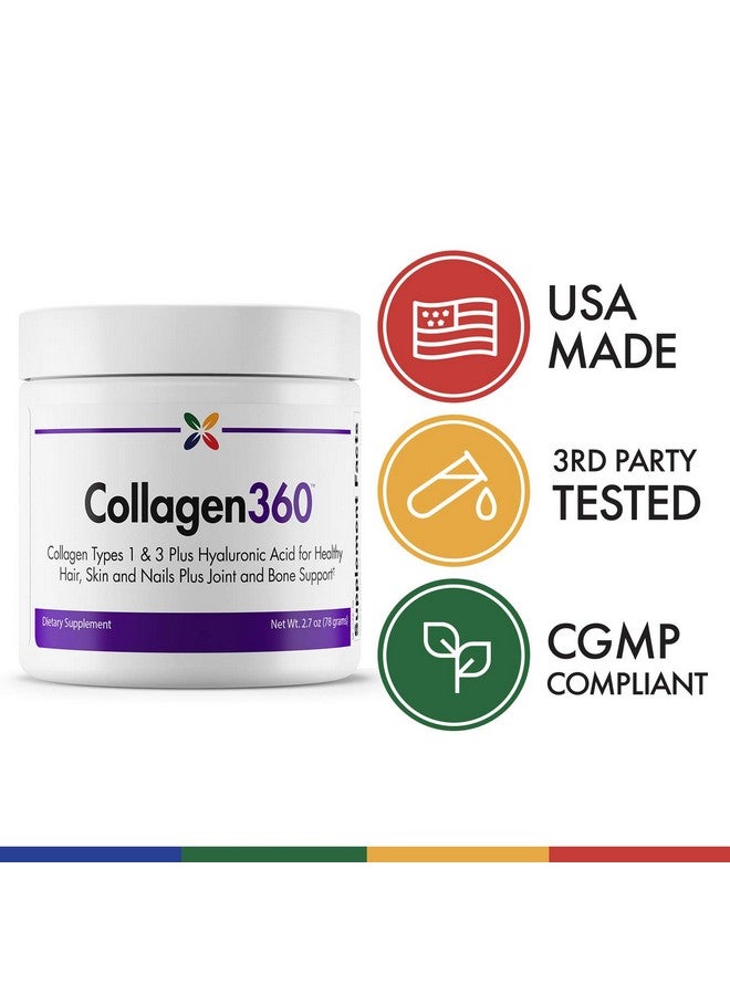 stop aging now Collagen360 With Hyaluronic Acid Collagen Peptides Powder To Support Healthy Hair Nails & Skin Helps Reduce Appearance Of Fine Lines And Wrinkles Powder 2.7 Ounces - Image 5