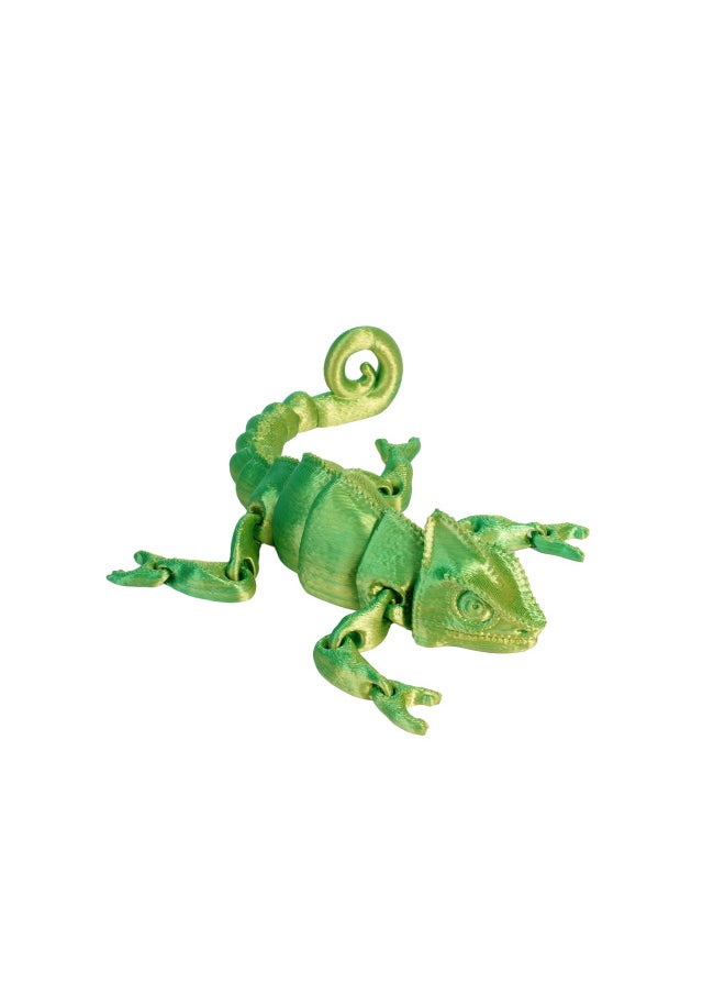 Generic - Explosions TIKTOK TEMU 3D3D Printing Dragon Chameleon Whole Body Joint Movable Simulation Pet Lizard-Colour:Chameleon-tao White-19.5cm - Image 1
