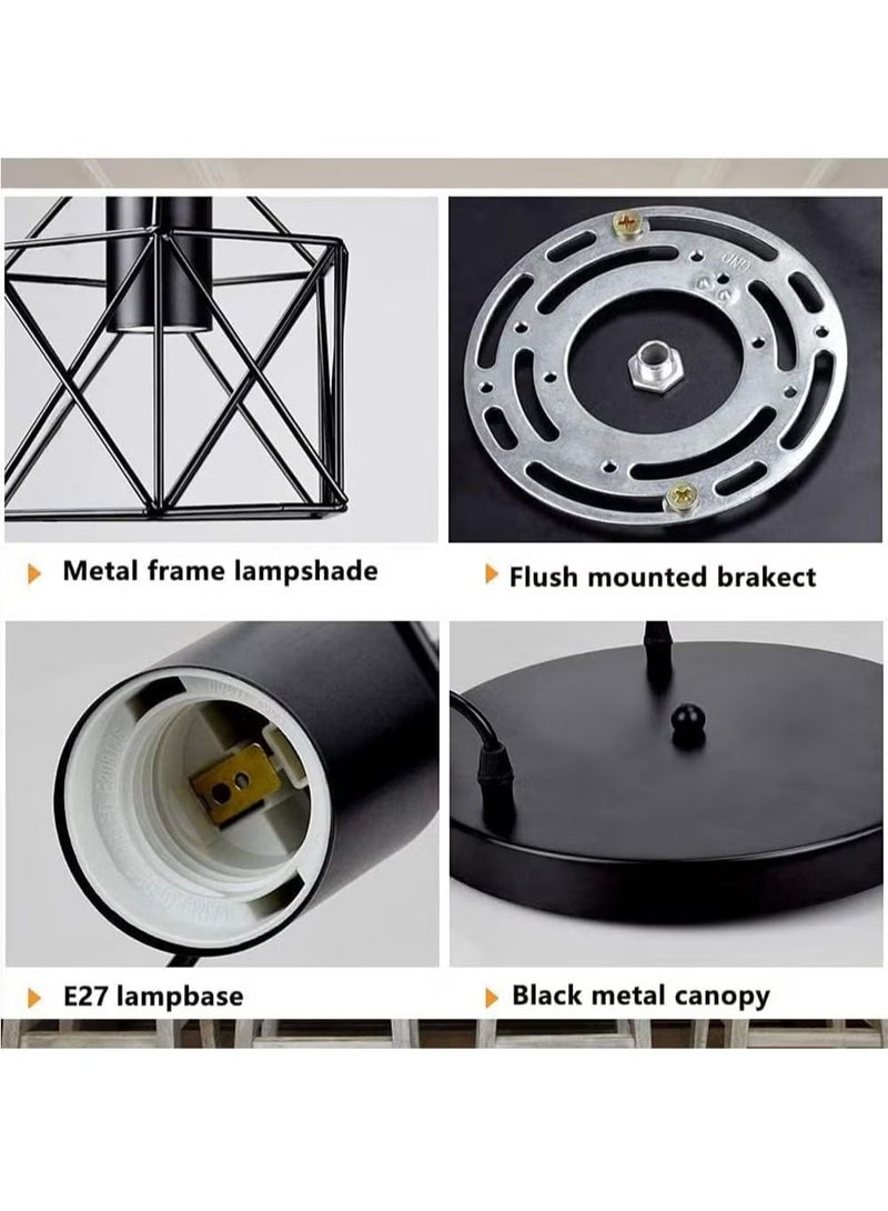 Hanging Pendant Lights Vintage 3 Lights Ceiling Lamp for Kitchen Dining Room Bulbs Include - Image 3