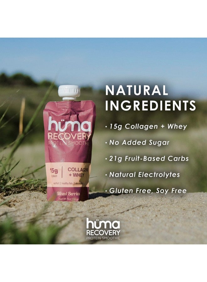 Health & Household Huma Recovery Protein Smoothie, 12 Pouches - 15G Collagen + Whey Post Workout Recovery Drink - Ready-To-Drink Protein Shake With Real Fruit, Electrolytes, Healthy Fats  - Image 2