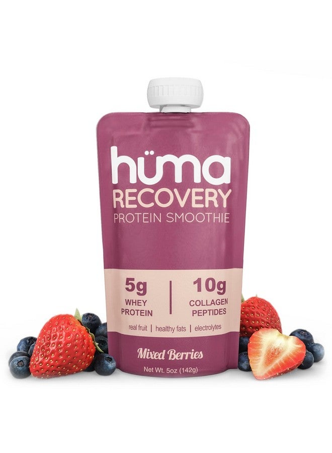 Health & Household Huma Recovery Protein Smoothie, 12 Pouches - 15G Collagen + Whey Post Workout Recovery Drink - Ready-To-Drink Protein Shake With Real Fruit, Electrolytes, Healthy Fats  - Image 1