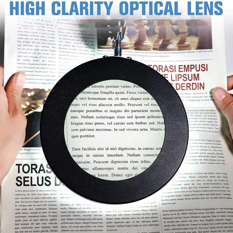 Adjustable arm type 10X magnifying LED light, 10x magnifying glass with light, 10 brightness, 3 colors with flexible arm and clip, suitable for close range work of reading, maintenance, and crafts - Image 2