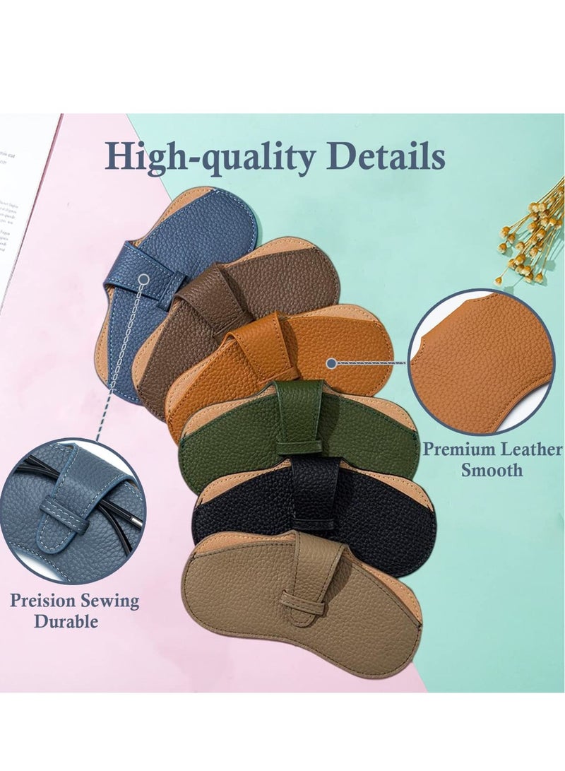 Barakah Glasses Case Soft Portable Universal Genuine Leather Slim Eyeglass Pouch for Sunglasses Reading Glasses Eyeglass Pink - Image 4