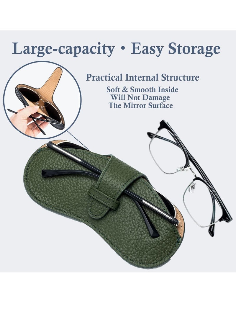 Barakah Glasses Case Soft Portable Universal Genuine Leather Slim Eyeglass Pouch for Sunglasses Reading Glasses Eyeglass Pink - Image 3