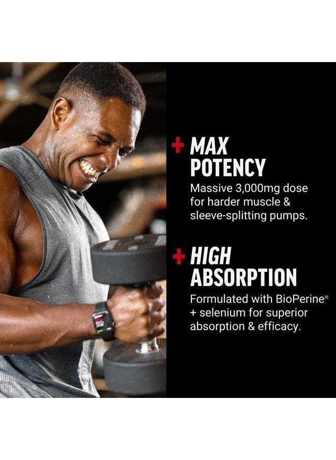 Force Factor - L-Arginine,3-Pack,Nitric Oxide Supplement with BioPerine to Help Build Muscle & Support Stronger Blood Flow,Circulation,Nutrient Delivery,& Pumps,L-Arginine 3000mg,3g,450 Capsules - Image 1