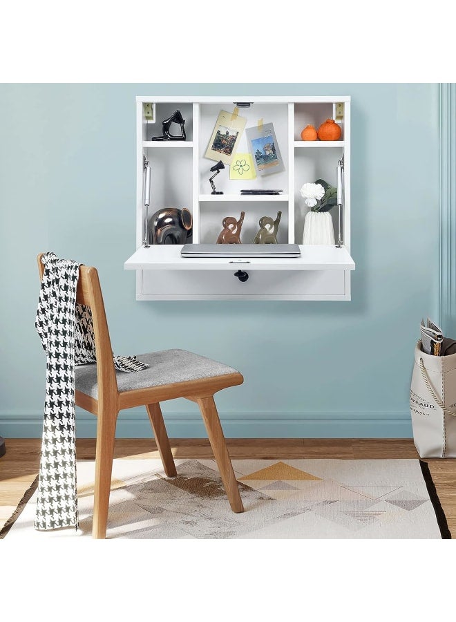 Retro 60cm Wall Desk – White RA-F16 - Image 2