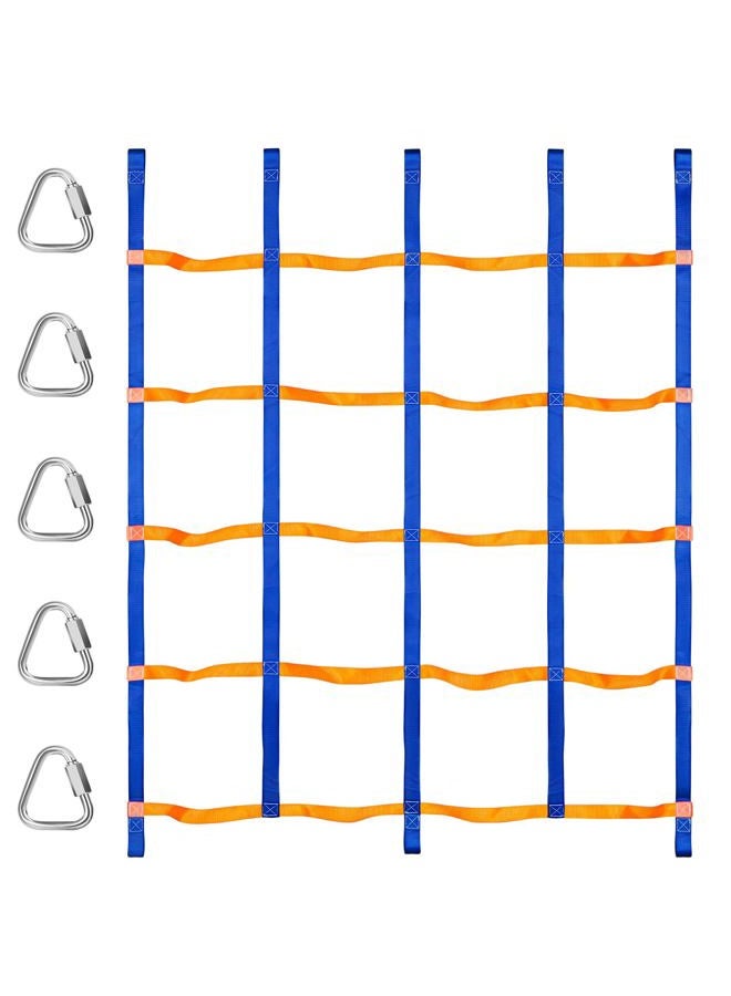 TOPNEW Climbing Net for Kids Outdoor, Portable Ninja Cargo Net Rope Ladder Monkey Bars for Ninja Slackline, Jungle Gyms, Swing Set, Warrior Style Obstacle Courses for Outdoor Treehouse - Image 1