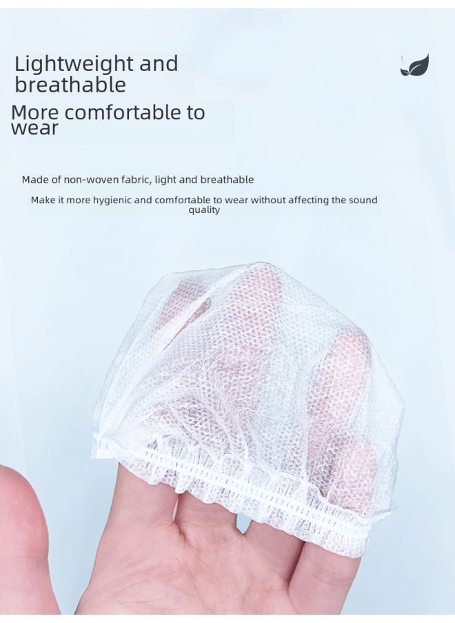 ماركة غير محددة أغطية أذن من القماش غير المنسوجDisposable لسينمات الإنترنت وسماعات الطائرات، متينة ومريحة - اللون: أبيض صغير، 1 زوج = 2 في الجملة  - Image 4