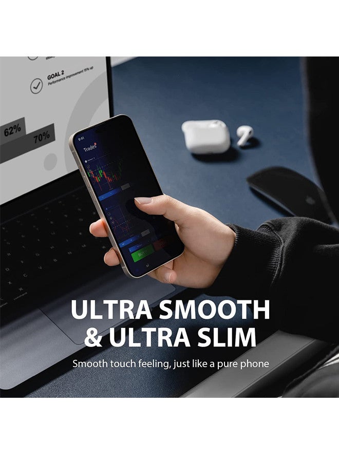 Captaintech Matte Privacy Screen Protector for iPhone 14 Pro (6.1) – Anti-Glare u0026 Anti-Spy Tempered Glass | 9H Hardness, Full Coverage - Image 4