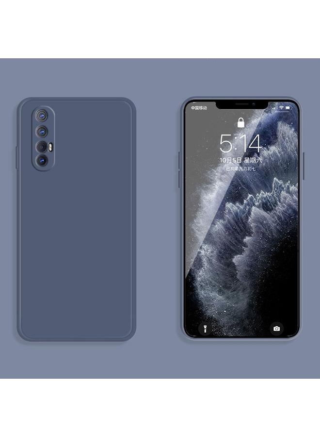 اس-توب جراب لهاتف OPPO Reno3 Pro بلون سادة من السيليكون السائل المقلد مع حافة مستقيمة وغطاء حماية كامل مقاوم للسقوط - Image 2