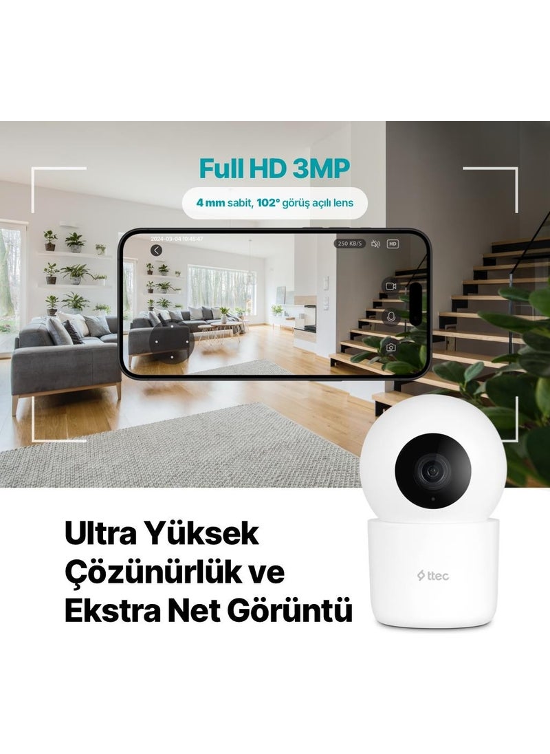 TTec - Wizi Pro 2 Full HD 360° Plug and Play Wi-Fi Smart Camera - Image 1