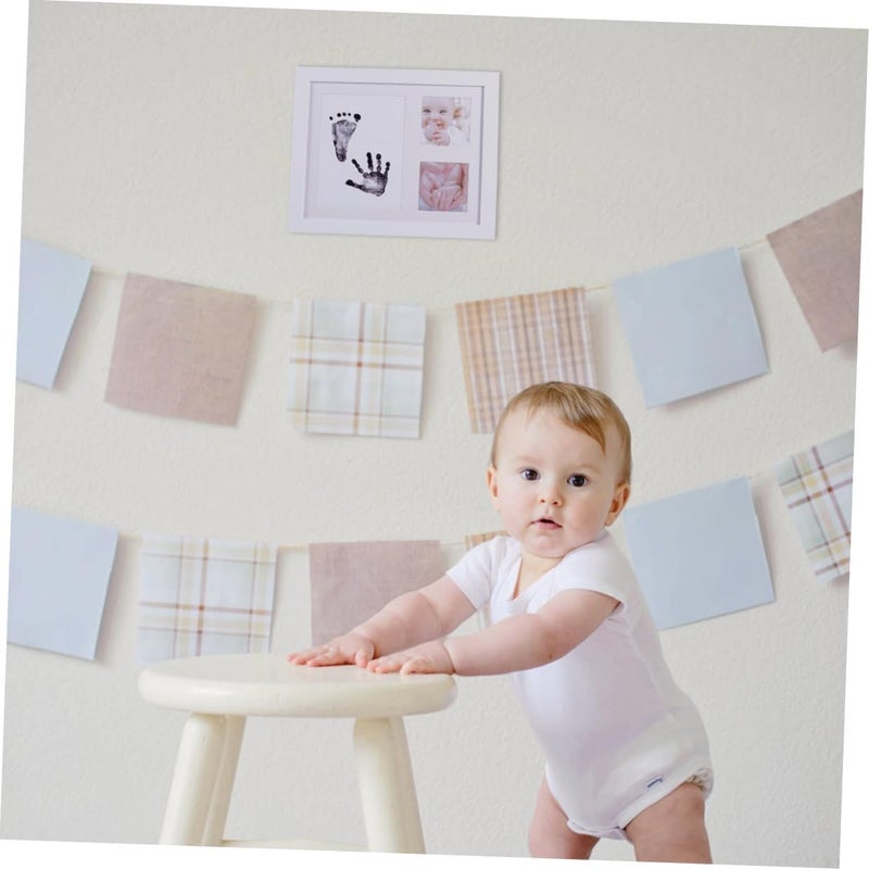 Levemolo Handprint Photo Frame and Newborn Picture Holder for Nursery Decor, White Pp Plastic Growth Record Keepsake, Home Desktop Display for Babies - Image 3
