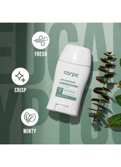 Carpe Underarm Antiperspirant and Deodorant, Clinical strength with all-natural Eucalyptus scent, Combat excessive sweating, Stay fresh and dry, Great for hyperhidrosis  - Image 5