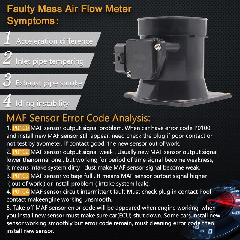 Yezoauto Mass Air Flow Sensor MAF Meter for Ford Crown Victoria, Lincoln Town Car, Mercury Grand Marquis - Image 2