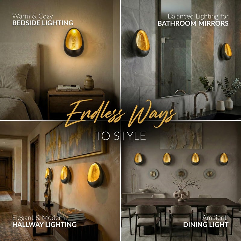 NativeSkins Ember Metal Wall Candle Sconce Set of Two Wall Candle Holders - Set of 2 Handcrafted Decorative Tea Light Sconces for Living Room Gold Tea Holder - Image 4