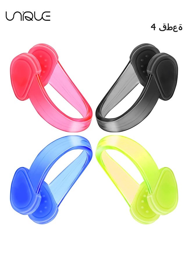 Unique 4Pcs Swimming Nose Clips for Kids, Waterproof Silicone Swimming Nose Clip for Adults, Nose Plugs for Training Protector Water Sport Beginners  - Image 1