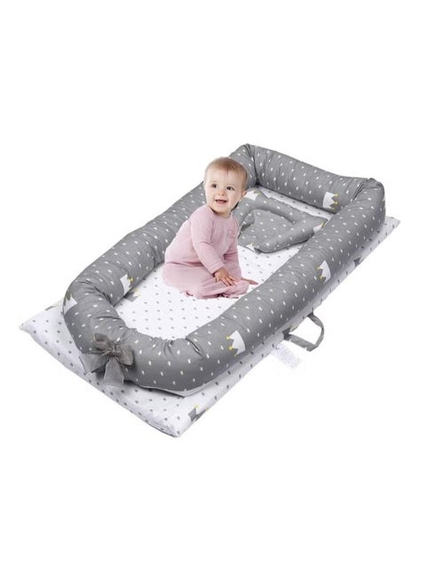 Baby Bassinet for Bed Baby Nest Striped Baby Lounger - Breathable