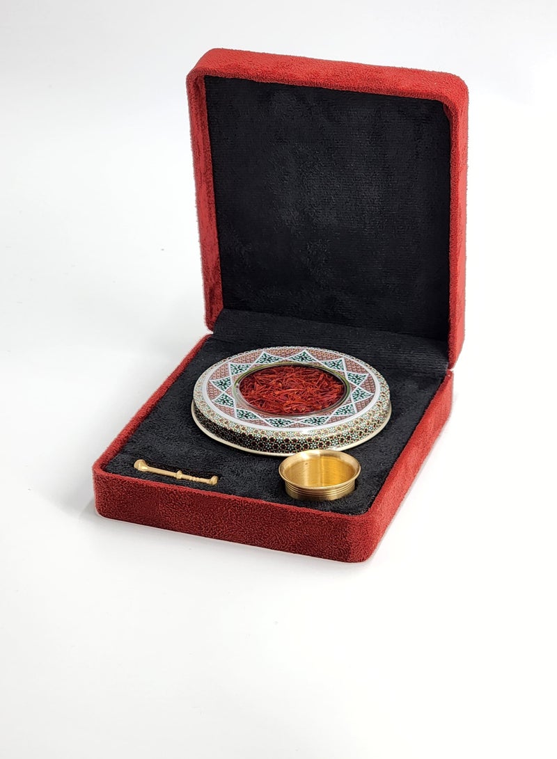 Salman Saffron Super Negin Safron in Velvet Gift Box with props - Box Size 155x130x45 mm - Image 2