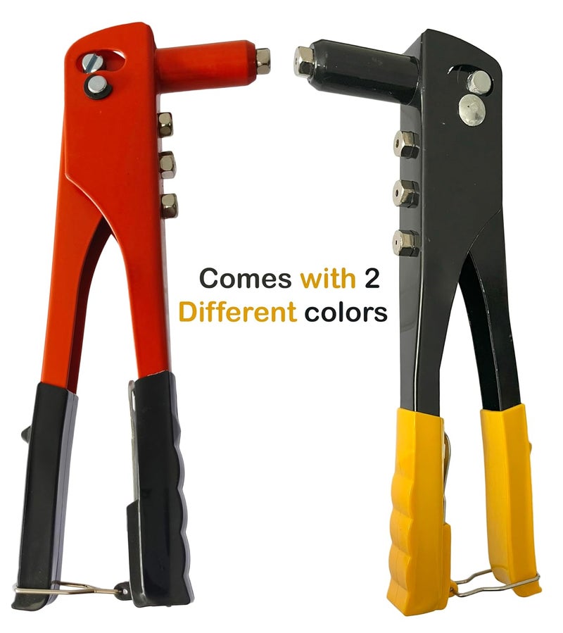 Inditrust Hand operating Professional orange/Yellow Riveter gun and 5 type 50pcs rivets Glove - Image 2