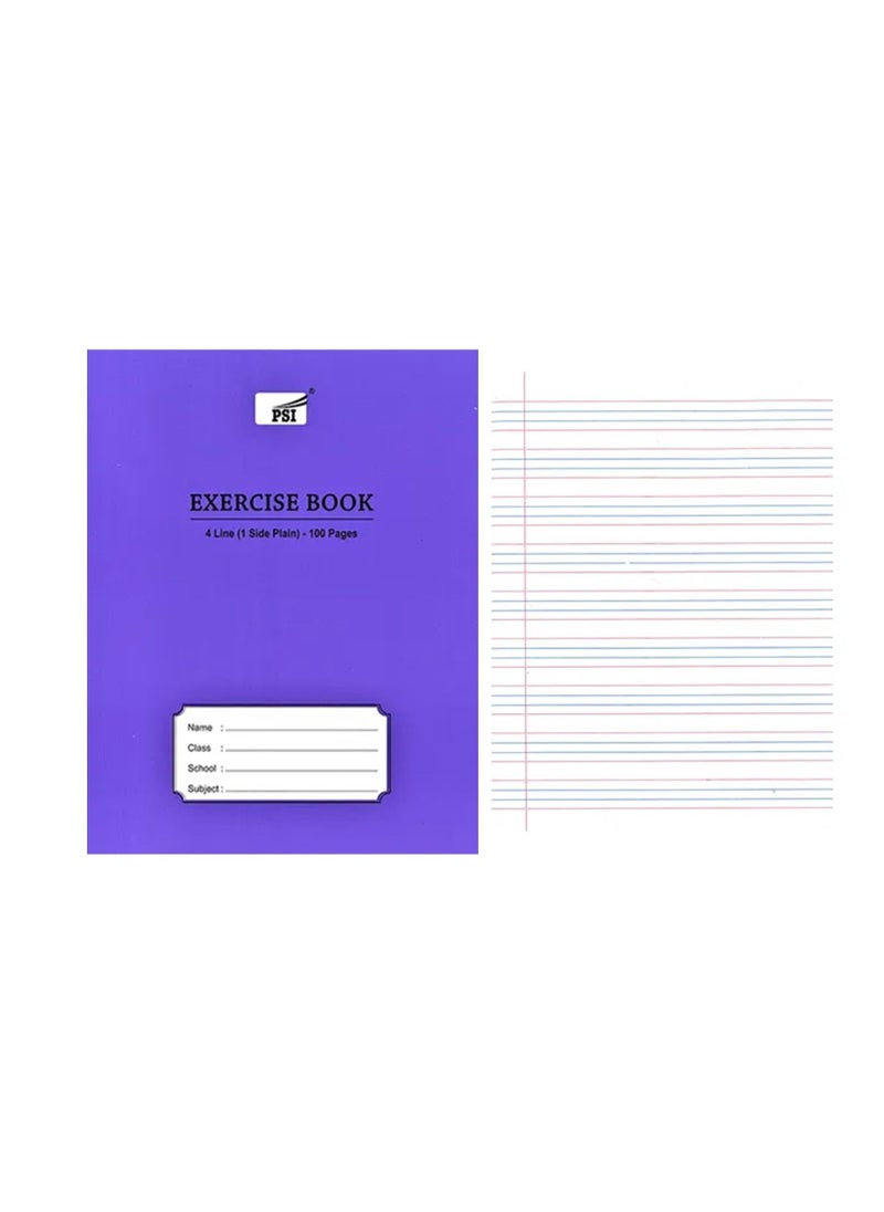 Psi - 3-Piece Exercise Note Book Four Lined With One Side Plain 100 Pages - Image 1