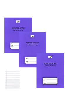 Psi 3-Piece Exercise Note Book Four Lined With One Side Plain 100 Pages  - Image 1