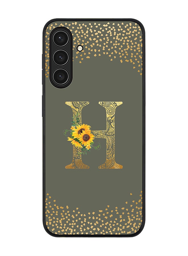 Stylizedd For Samsung Galaxy A17 / A17 4G Case,Slim fit Camera Protection, Shockproof Thin Phone cover  - Custom Floral Monogram - H  (Olive Green )