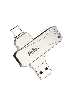 نيتاك مقبس فلاش درايف بمنفذ Type-C USB مزدوج سعة 64 جيجابايت U782C_2 فضي  - Image 2