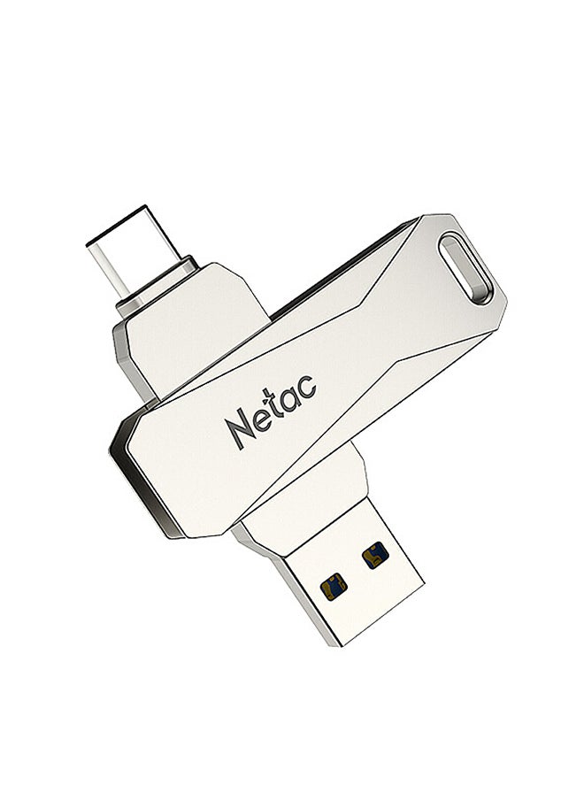 Netac - Type-C USB 64GB Double Interface Flash Drive Plug U782C_2 Silver - Image 1