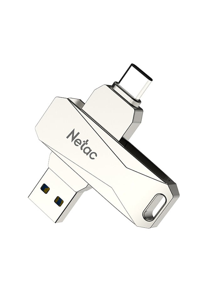 Netac - Type-C USB 64GB Double Interface Flash Drive Plug U782C_2 Silver - Image 1
