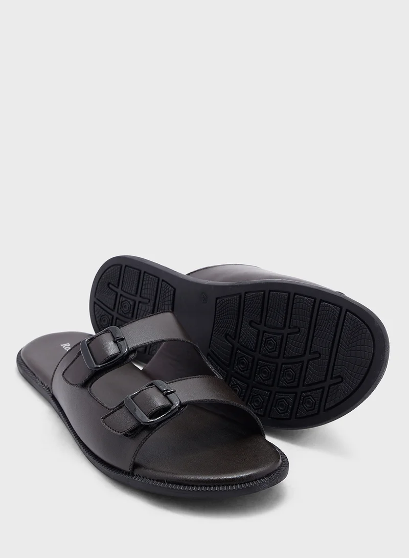 روبرت وود Dual Strap Buckle Fastning Casual Sandals