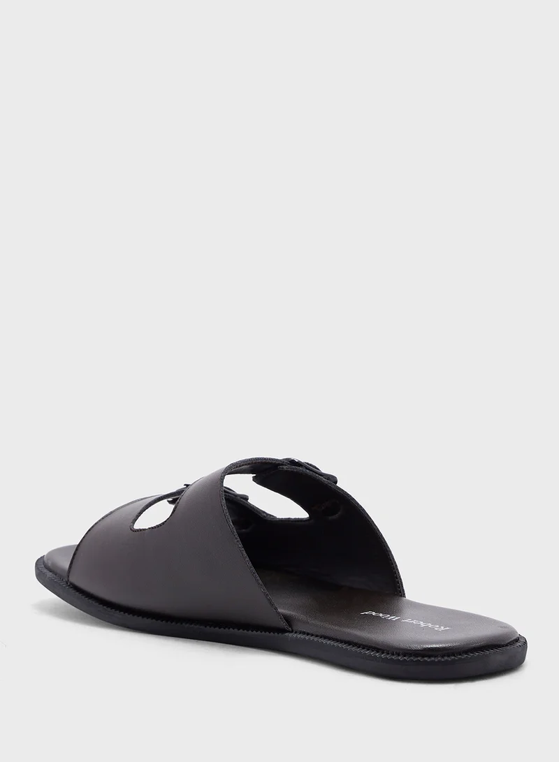 روبرت وود Dual Strap Buckle Fastning Casual Sandals