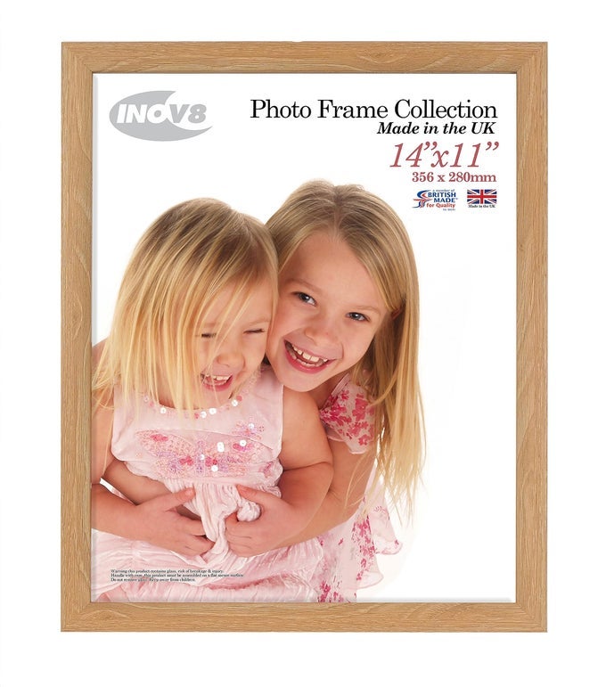 FRAMING LIME OAK 14X11 INCH 35X28 CM BRITISH MADE PHOTO FRAME WOOD EFFECT WITH GLASS PICTURE FRAME