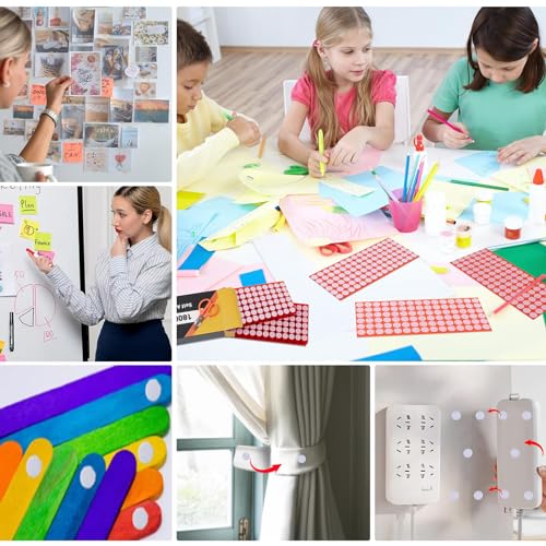 Jubobu Hook and Loop Fastener with Adhesive 100 Pairs Dots Hook,20 MM Diameter with Waterproof Sticky Glue,Suitable for Toy DIY, Daily Life/Office Storage - Image 5