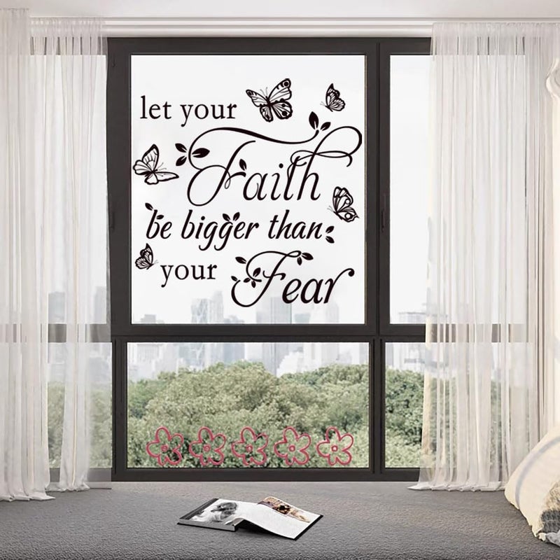 Datesno Inspirational Wall Decal Sticker Quotes Vinyl Wall Stickers Let Your Faith Be Bigger Than Your Fear Motivational Saying Positive Quote Handwriting Art Letters Home Decor - Image 4