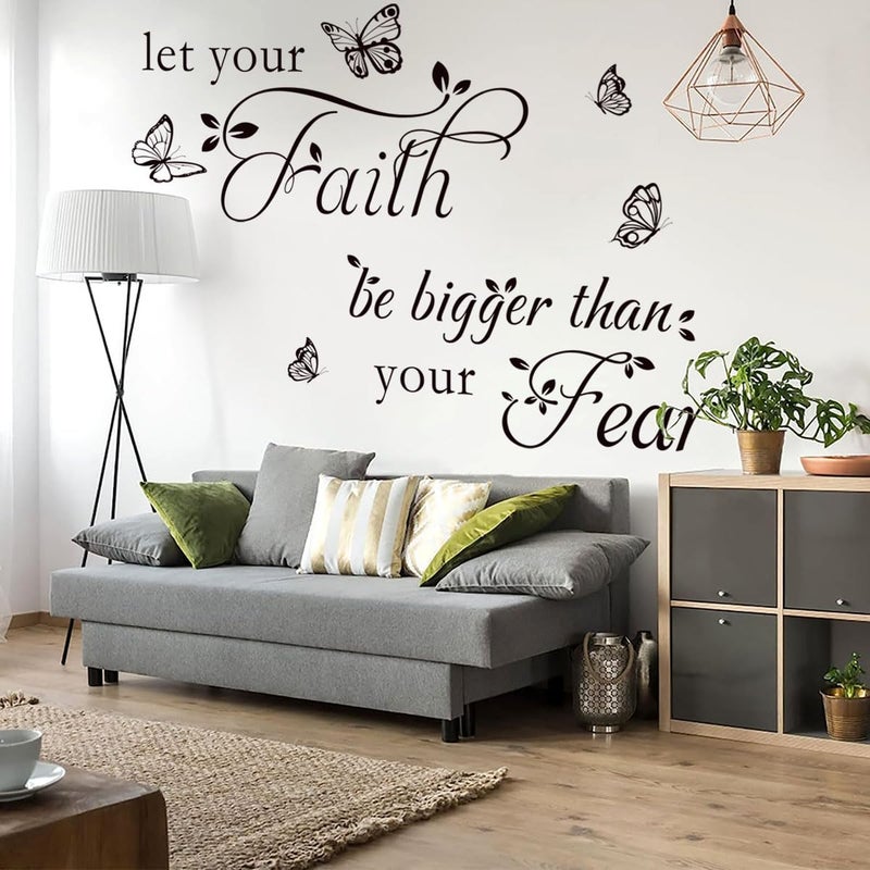 Datesno Inspirational Wall Decal Sticker Quotes Vinyl Wall Stickers Let Your Faith Be Bigger Than Your Fear Motivational Saying Positive Quote Handwriting Art Letters Home Decor - Image 5