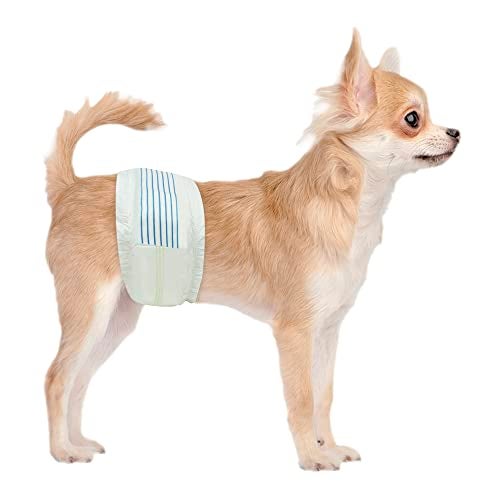 BV Dog Diapers Male XSmall Waist 914 in Super Absorbent 50 Count Disposable Doggie Diapers with Wetness Indicator Adjustable Male Dog Wraps Ideal for IncontinenceTraining