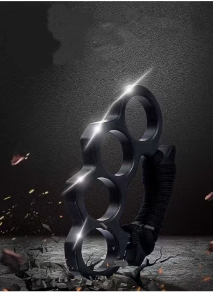 Generic Thickened Finger Tiger Wrapped Rope Iron Fist Head Self Defense Four Finger Hand Buckle  - Image 2