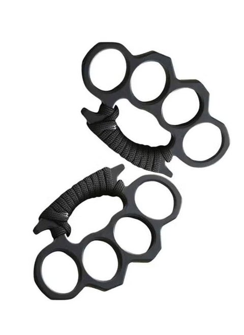 Thickened Finger Tiger Wrapped Rope Iron Fist Head Self Defense Four Finger Hand Buckle