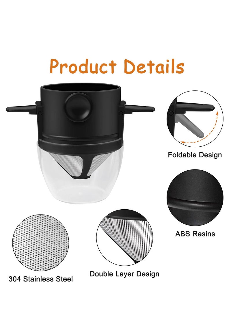 SOLARAE Coffee Filter Portable Reusable Stainless Steel Cone Paperless Coffee Filter Pour Over Coffee Maker 1-2 Cup Easy to Clean for Home Office Travel - Image 5