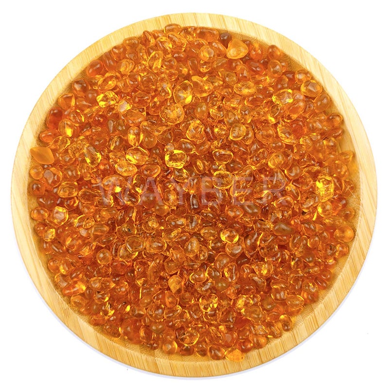 WAYBER Glass Stones, 1Lb/460g Irregular Sea Glass Pebbles Non-Toxic Artificial Crystal Stones for Vase Filler/Aquarium Decoration/Gems Displaying/Wishing Bottle Making, Orange - Image 5