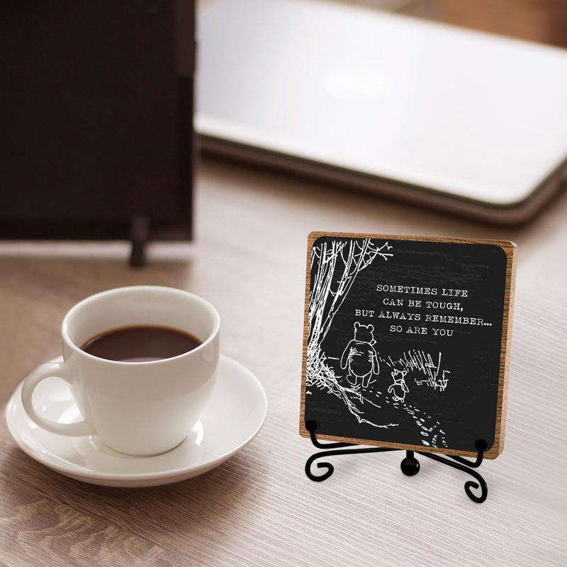 Toerifer Winnie Inspirational Desk Sign Pooh, Cute Inspirational Gifts for Women Men, Friends Family Apart Gifts, Sympathy Keepsake, Motivational Table Desk Cubicles Accessories Decorations - Image 4