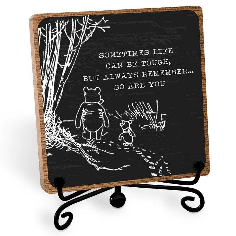 Toerifer Winnie Inspirational Desk Sign Pooh, Cute Inspirational Gifts for Women Men, Friends Family Apart Gifts, Sympathy Keepsake, Motivational Table Desk Cubicles Accessories Decorations - Image 1