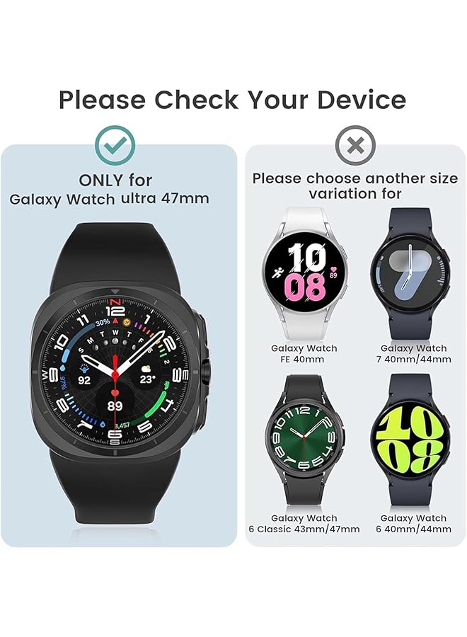erorex 4 Pack Hard Pc Cover And Tempered Glass Screen Protector For Samsung Galaxy Watch 7 Ultra 2024 47Mm Hd Tempered Glass Scratch Resistant Protective Cover For Galaxy Watch 7 Ultra 47Mm  - Image 4