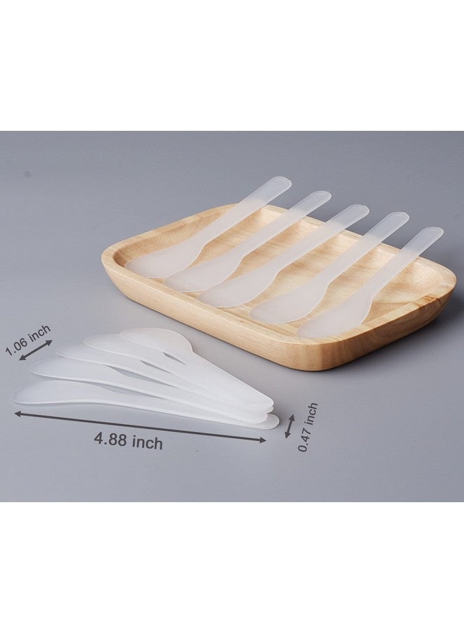 QsQueen 100 Pcs Of White Color Cosmetic Spatula For Makeup Face Mask Plastic Spoon Disposable Makeup Tools For Mixing And Sampling 4.88'' X 1.06”/Spatulas Skin Care Facial Cream Mask Spatula - Image 4