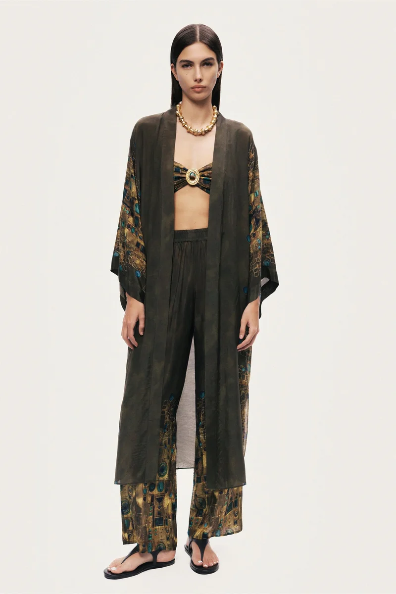 نوكتورن Printed Long Kimono