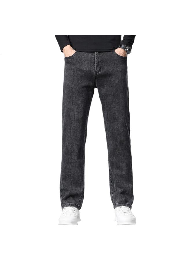 ROMON Jeans For Men, Autumn And Winter Business Casual Trousers, Sports Slim Straight-Leg Pants, Men'S Clothing Lm206 Gray 32 - Image 2