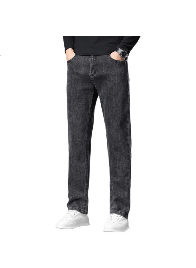 ROMON Jeans For Men, Autumn And Winter Business Casual Trousers, Sports Slim Straight-Leg Pants, Men'S Clothing Lm206 Gray 32 - Image 3