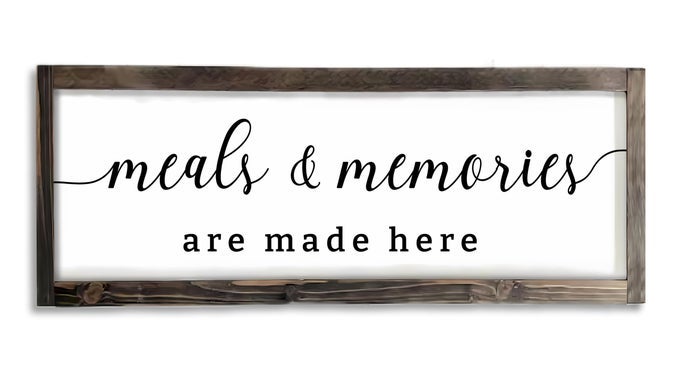 FARMHOUSE KITCHEN WALL DECORMEALS AND MEMORIES ARE MADE HERE SIGN RUSTIC WOOD KITCHEN SIGNS DINNING ROOM WALL DECOR MEAL