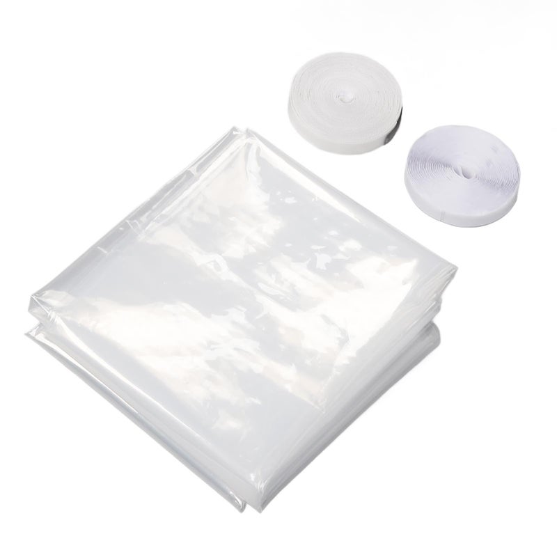 Window Insulation Film Kit for Cold Heat Thicker Reusable Adhesive Cuttable Clear Window Insulating Film 188 X 200cm - Image 1