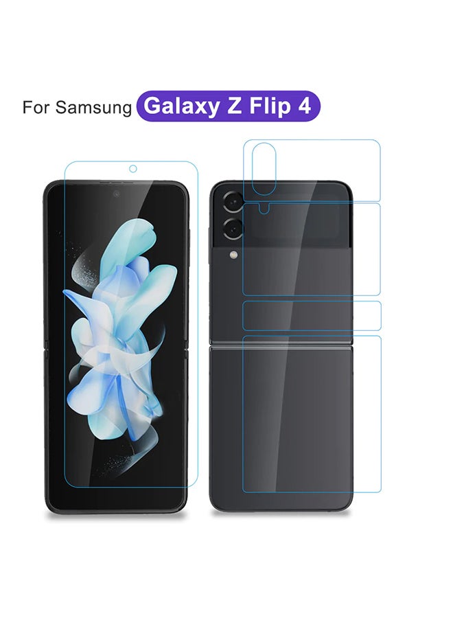 MARGOUN Samsung Galaxy Z Flip 4 Screen Protector Full Coverage Front and Back Camera Lens Protector HD Anti-Scratch Flexible Hydrogel Clear TPU Film Clear - Image 2
